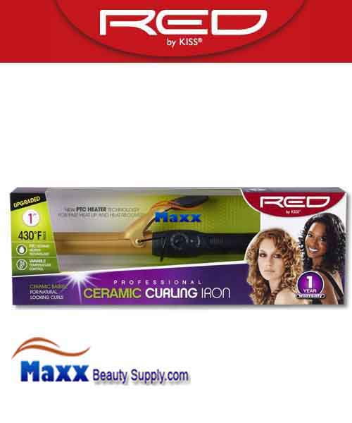 Red by Kiss #C105 Ceramic Curling Iron - 1"